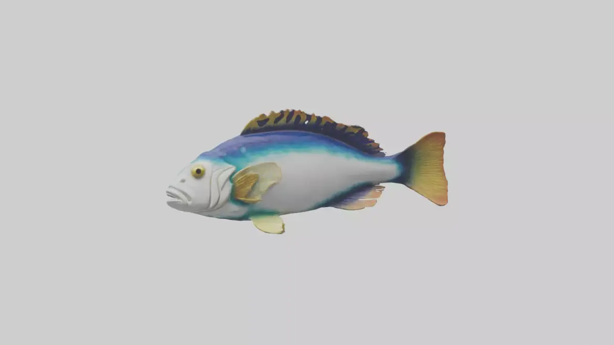 Tilefish statue model Low-poly 3D model