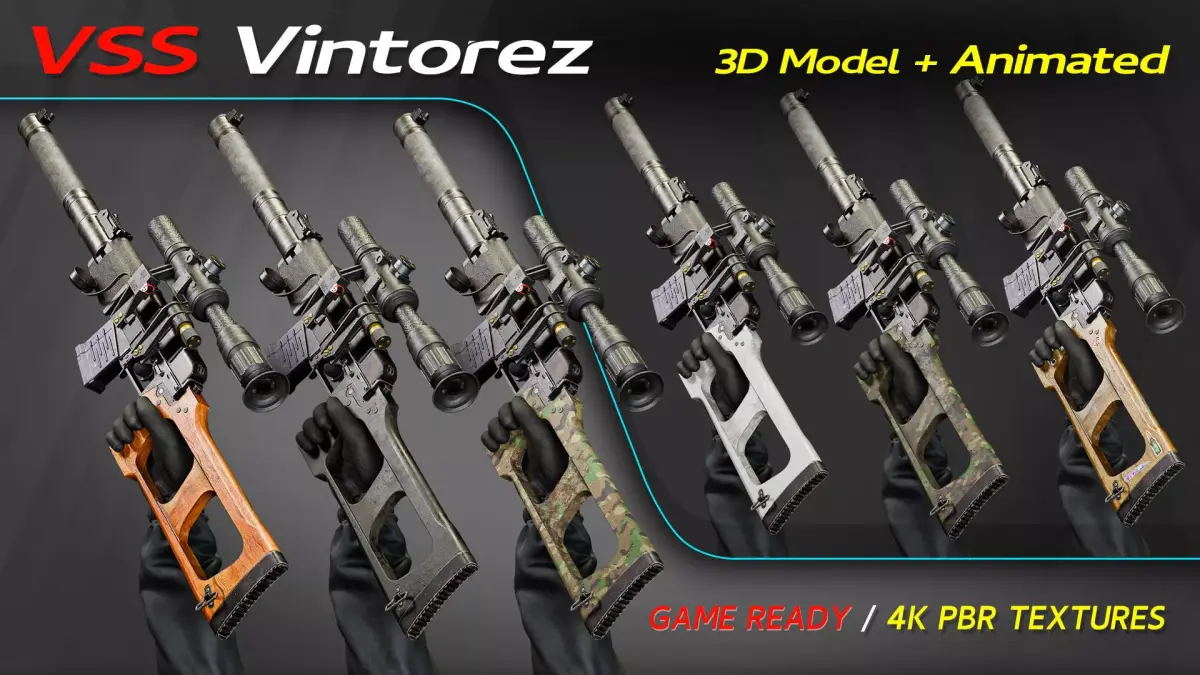 Vss Vintorez Low-poly 3D model order