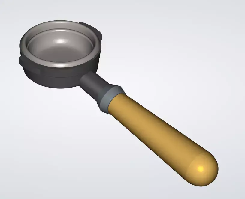 Coffee-Portafilter Low-poly 3D model