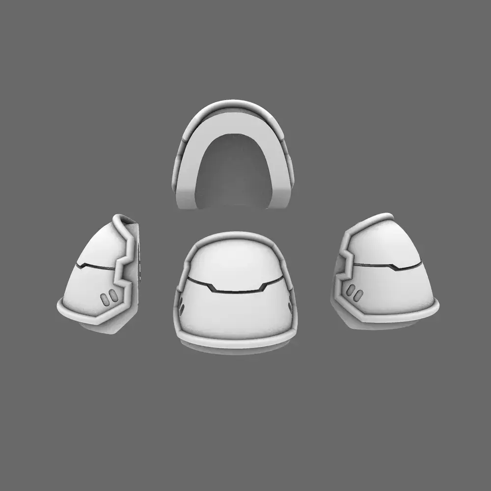 Space Knights V4 Savage Plain Shoulder Pads Type A 3D print model