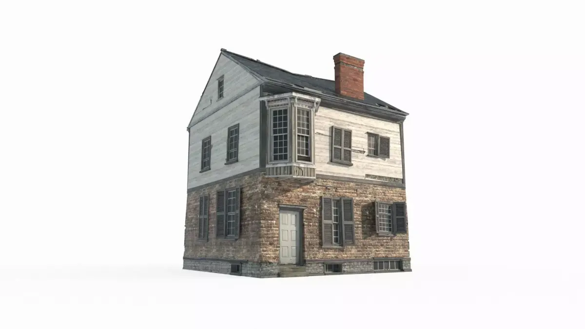 17th century urban buildings and houses 3D model