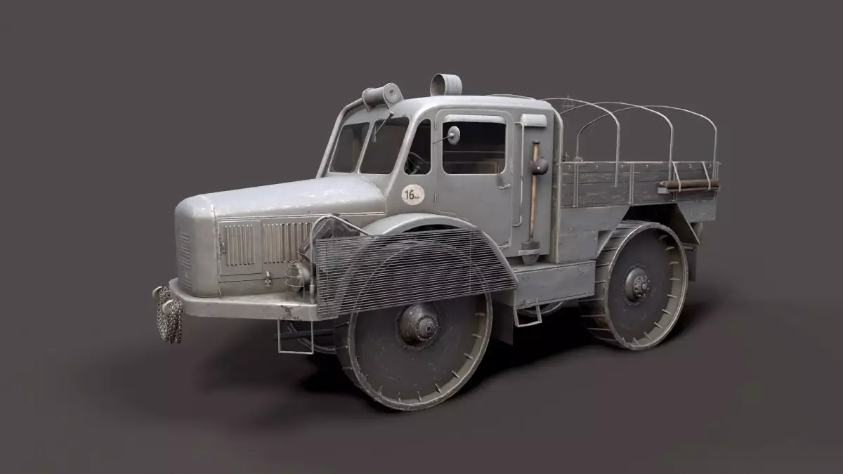 Skoda Radschlepper Ost  Low-poly 3D model