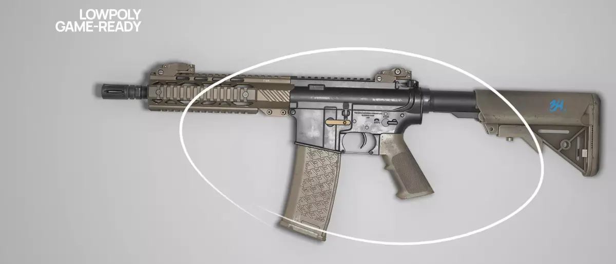 AR15 - assault rifle Low-poly 3D model purchase