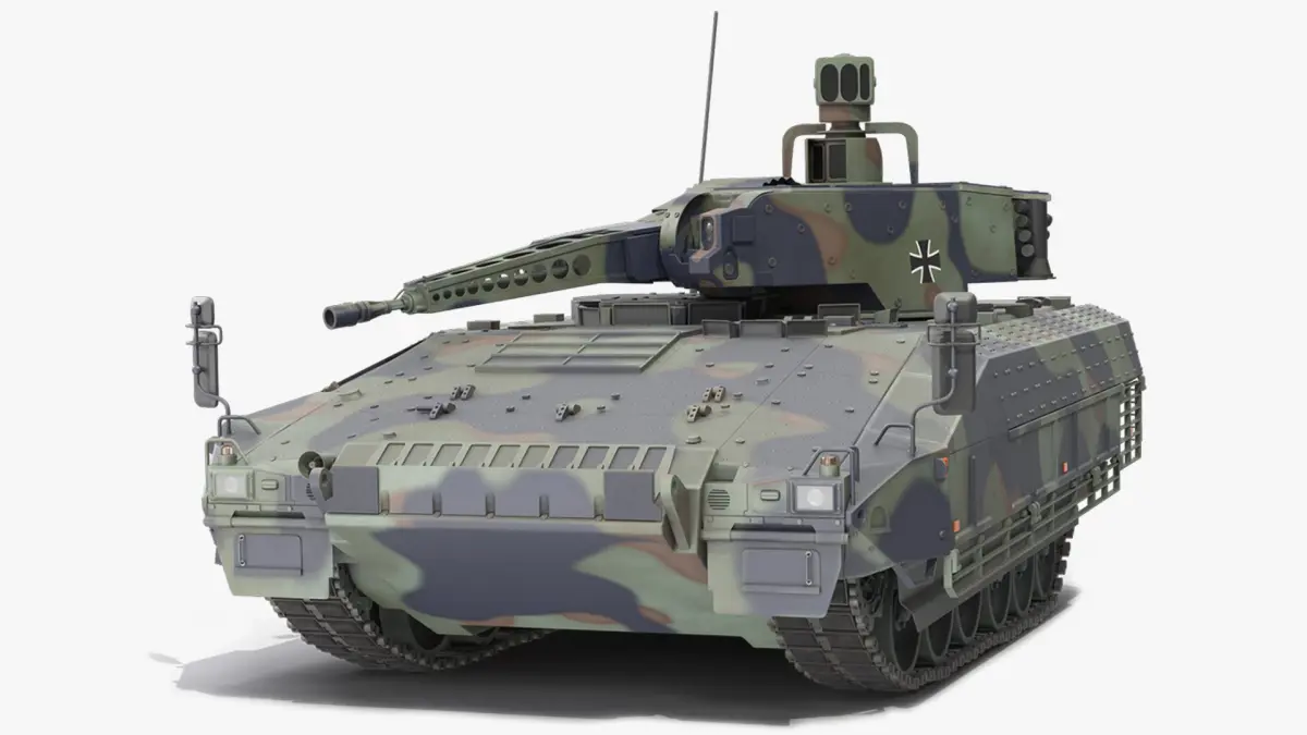 Puma German IFV Military Tank Green Rigged 3D model