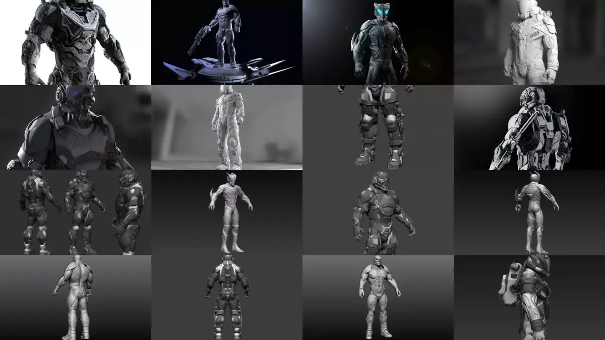 Sci-Fi Characters  Part 1 3D Model Pack purchase