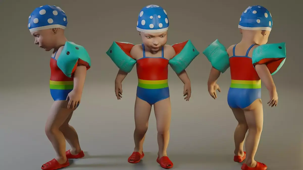 SwwimmingPool Child Female ACC0203005 Low-poly 3D model