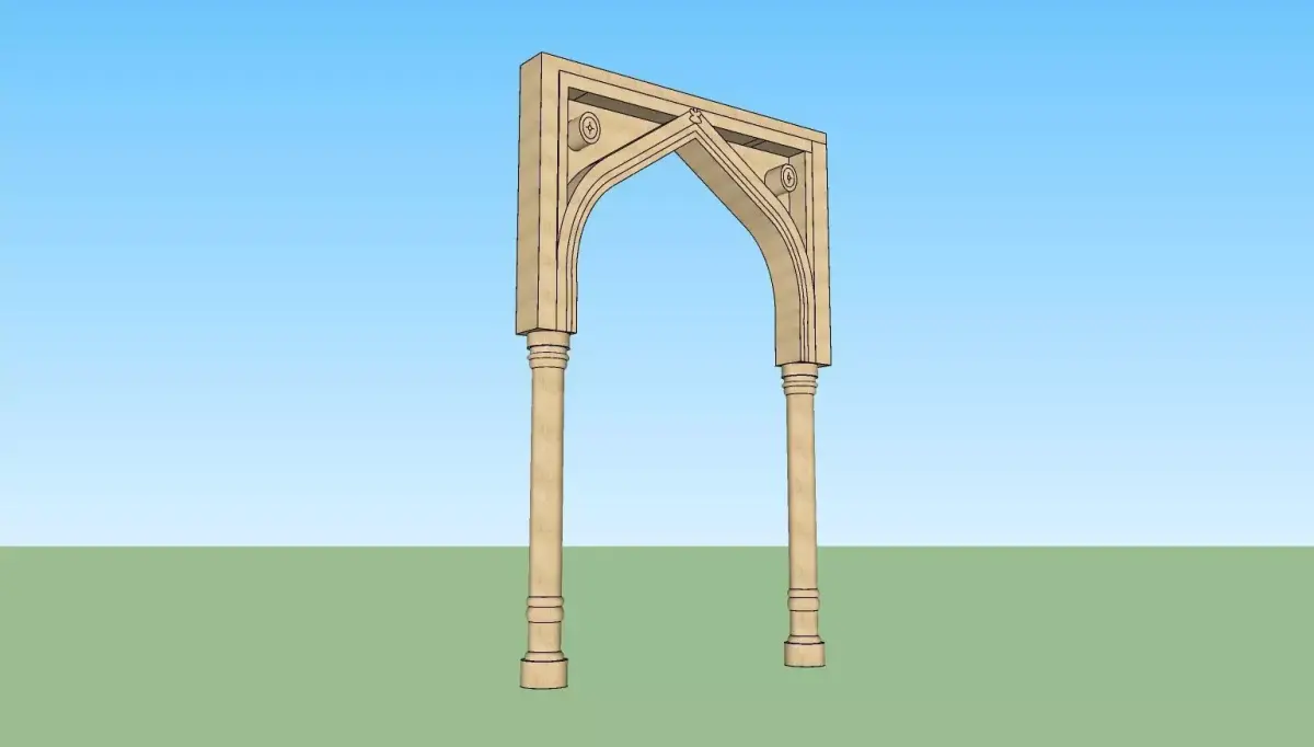 indian jodhpuri stone arch 3d modal Low-poly 3D model