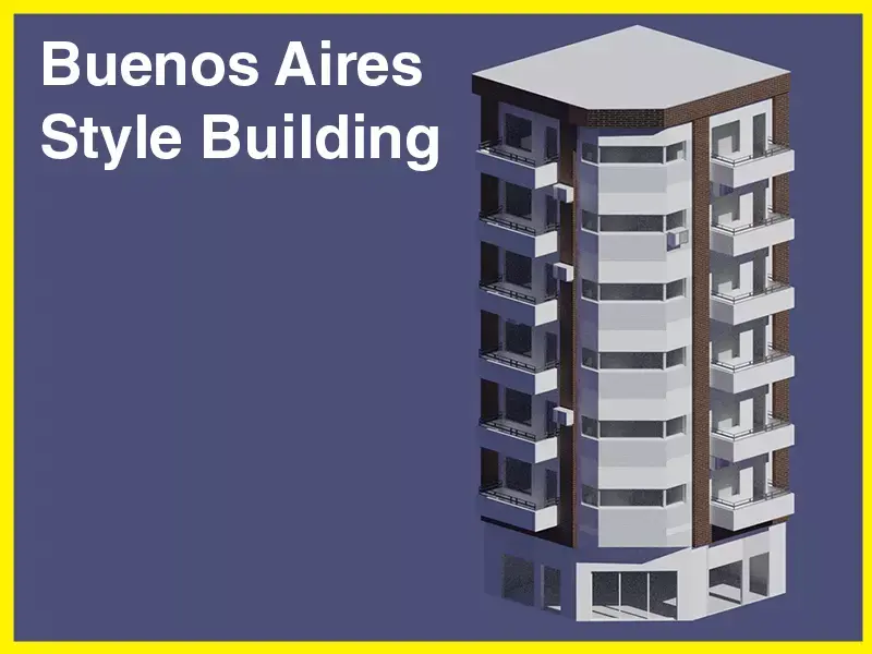 Buenos Aires Style Building 7 Free 3D model
