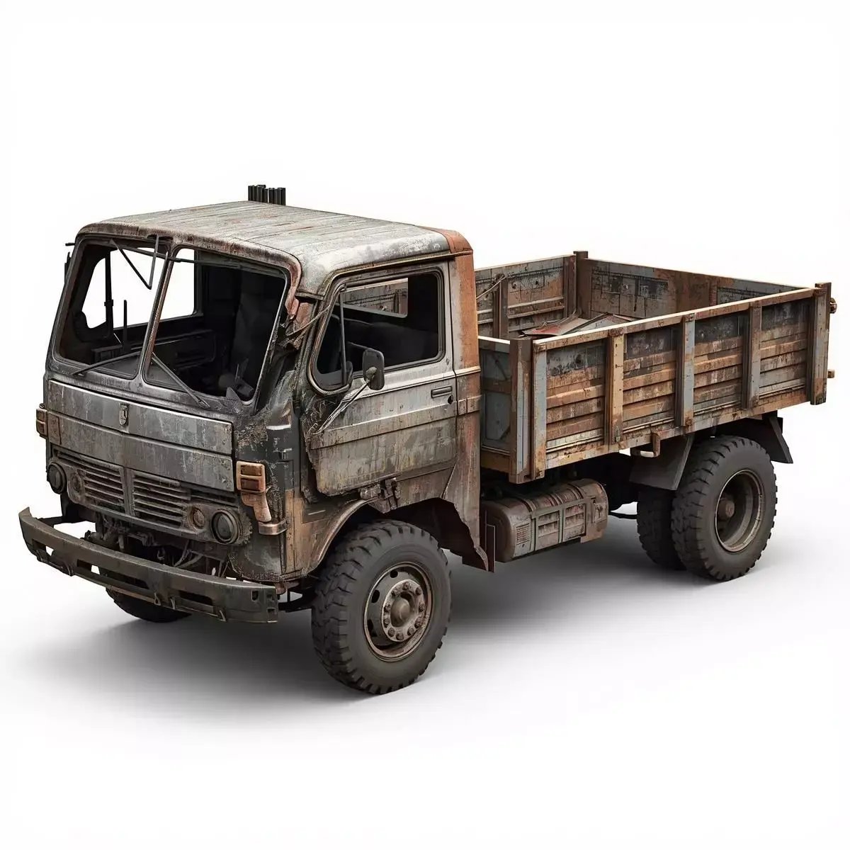 Rusted Old Cargo Truck 3D Model Low-poly 3D model