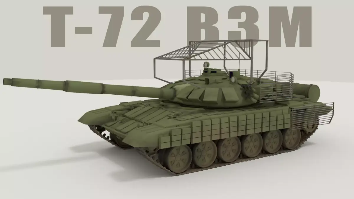 T-72 B3M Tank With Copecage 3D model