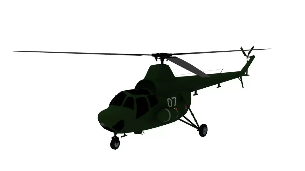 Lowpoly Mi 1 Hare Helicopter 3D Model Low-poly 3D model