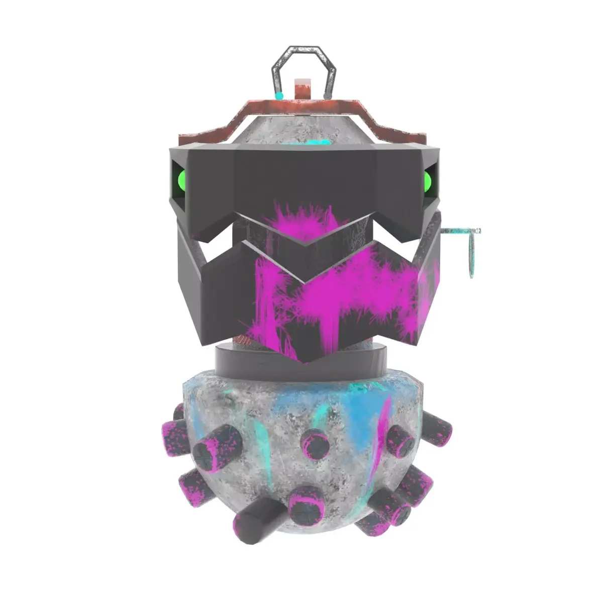 Grenade fortnite robot Low-poly 3D model