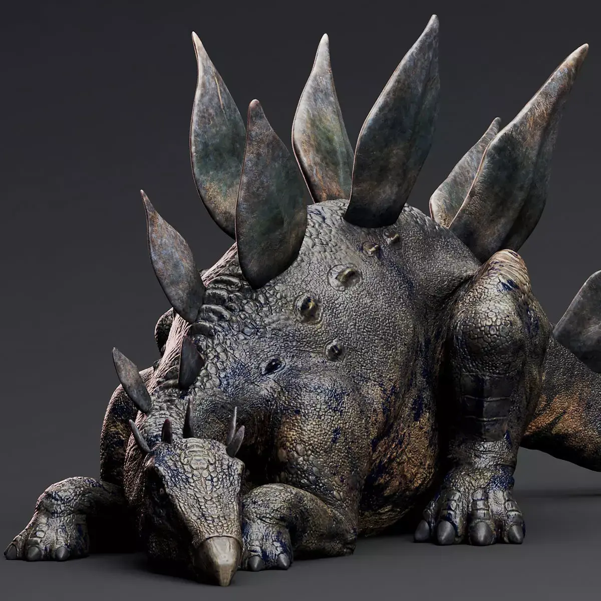 Dinosaur Stegosaurus dinosaur with spikes Low-poly 3D model