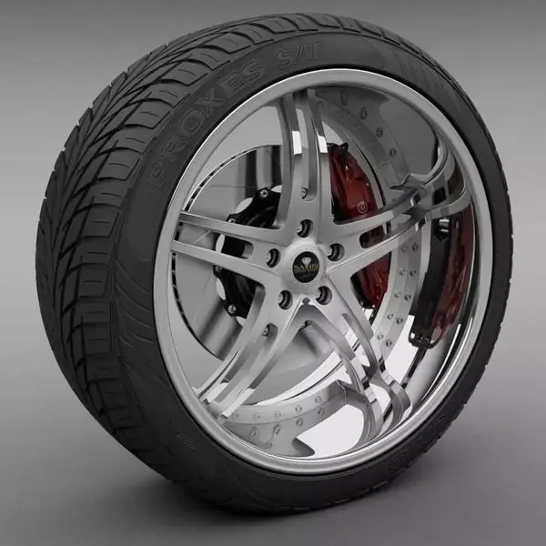 Savini Forged SV-23S Wheel and Tire 3D model