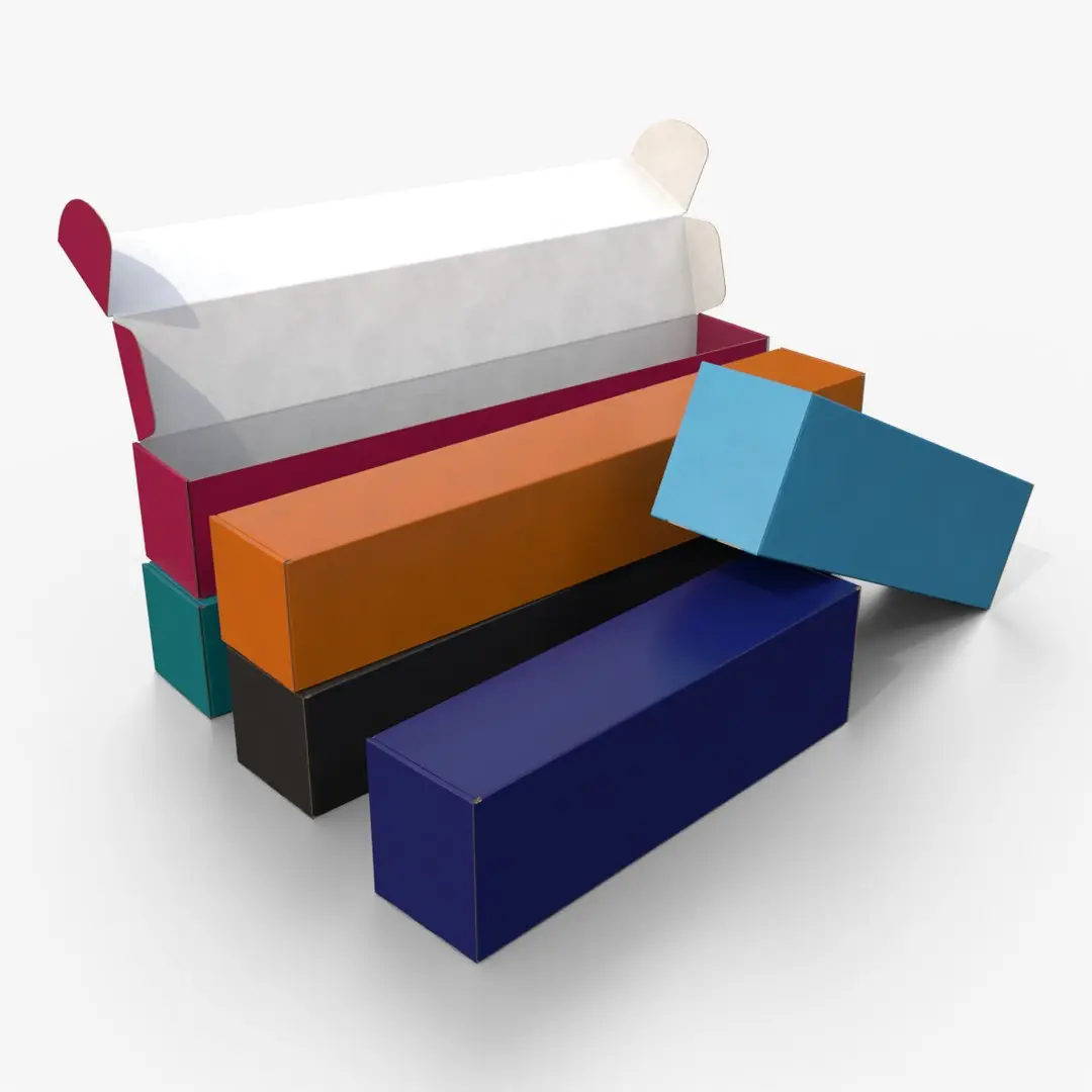 Mailer Boxes - Colored Long Packaging Set 3D model