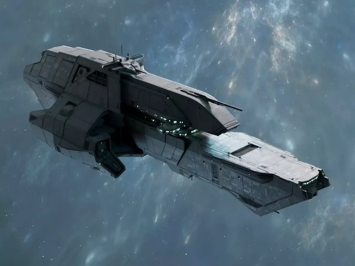 Space Navy Heavy Destroyer Low-poly 3D model