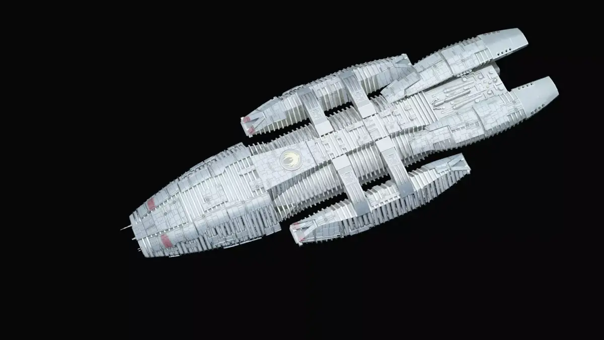 Battlestar Galactica Spacecraft  Low-poly 3D model