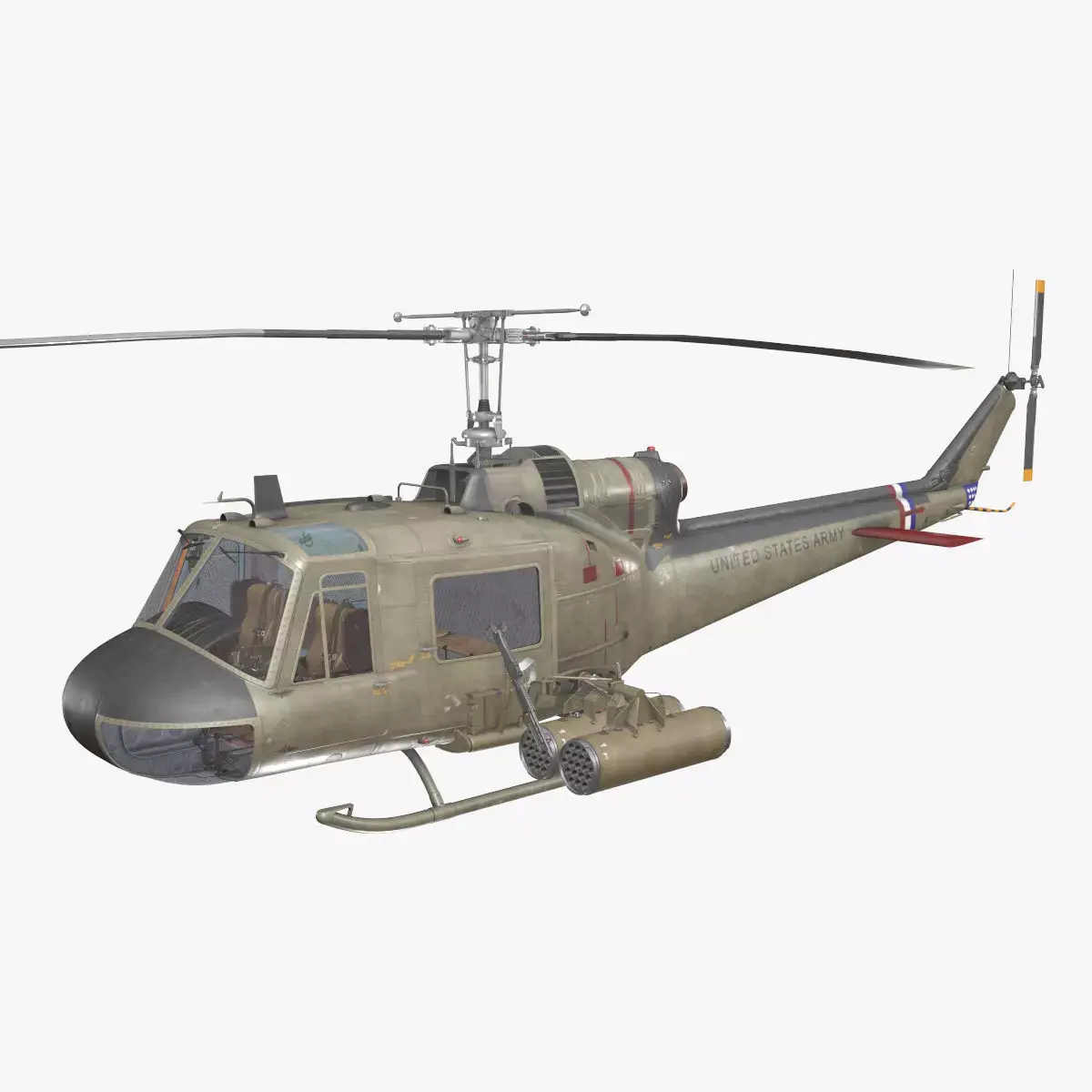 Bell UH-1C US Army 2 Complex Animation Low-poly 3D model