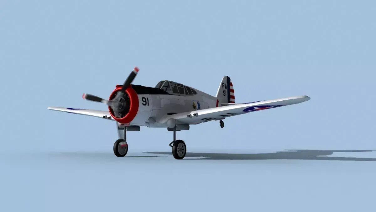 Curtiss P-36C Hawk V05 USAAF 3D model