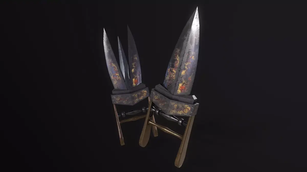 Scissor Katar - An Indian Push-Dagger Low-poly 3D model