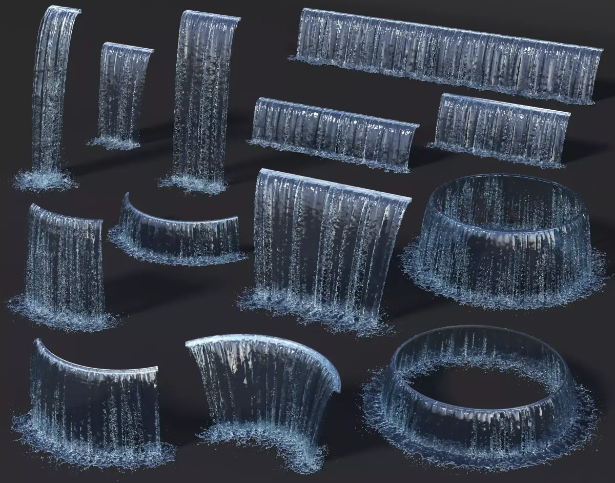 Waterfalls Collection 13 3D models  3D model