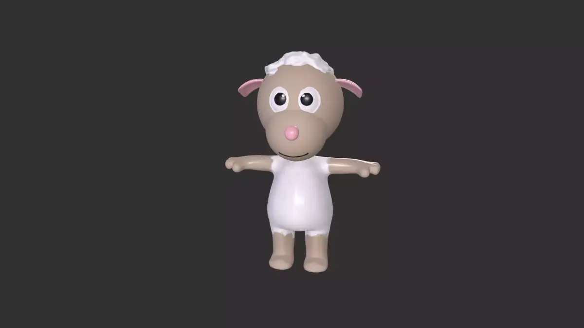 Cartoon 0011 Character Sheep Cute  Low-poly 3D model