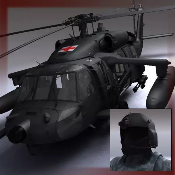 Battlehawk Military Helicopter 3D model