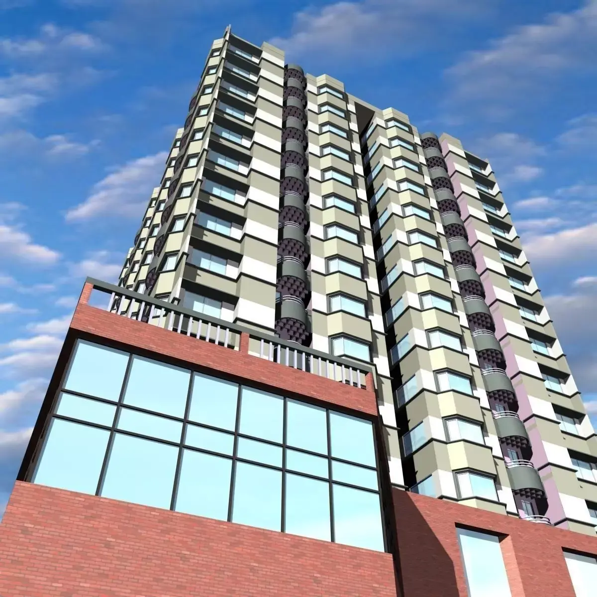 16 Story Commercial Building 3D model