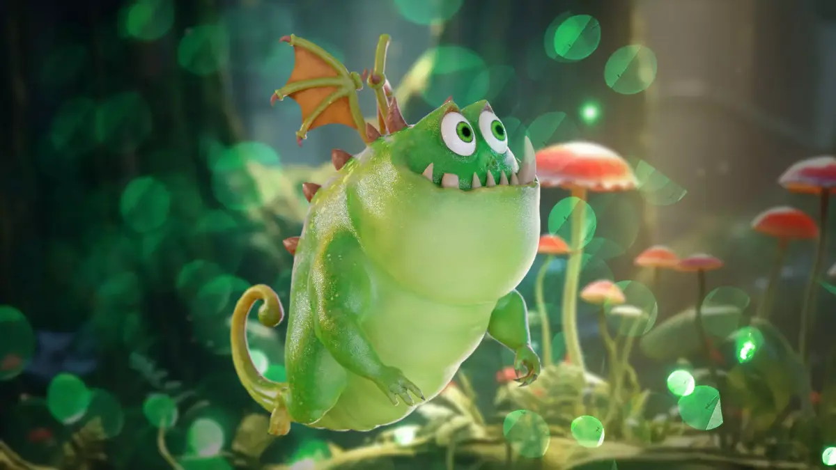 Cut and fat dragon Low-poly 3D model