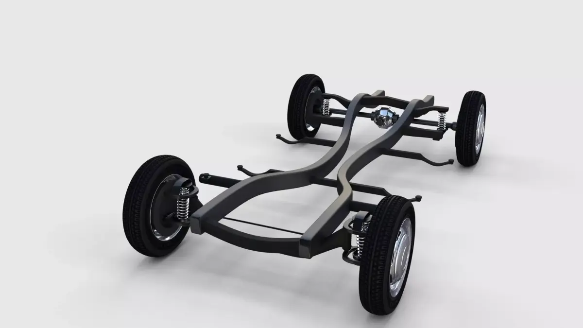 Mercedes Benz 190SL Chassis rev 3D model