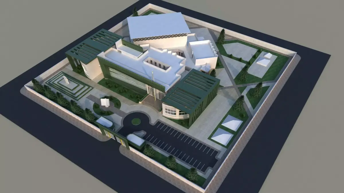cultural center  exterior  3D model