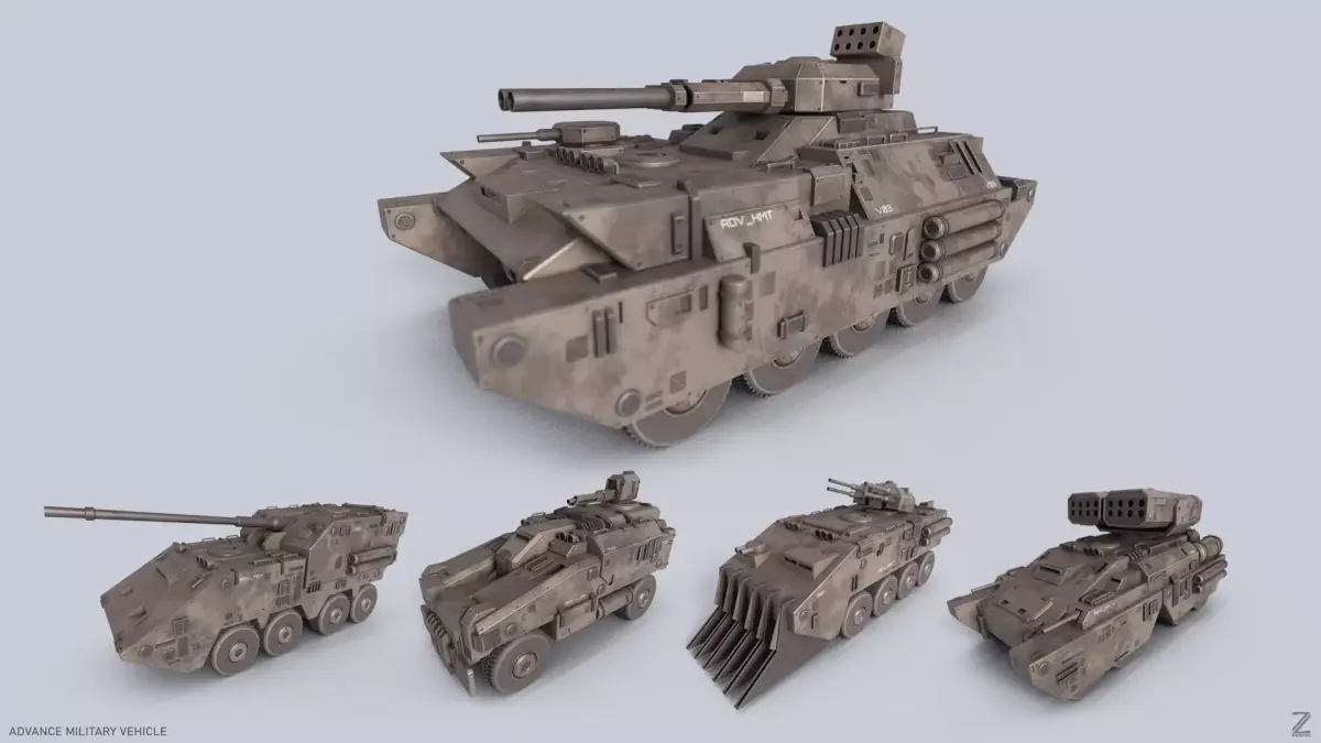 Advance Military Vehicle Collection 3D Model Pack