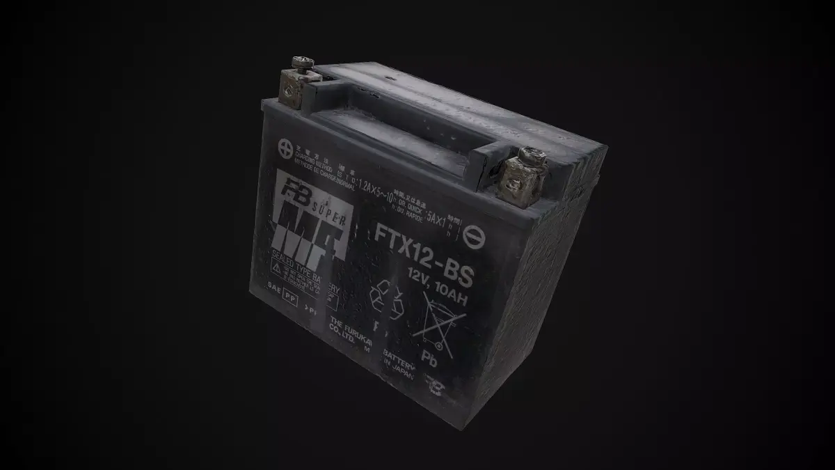 Motorcycle Battery - Photogrammetry  Low-poly 3D model