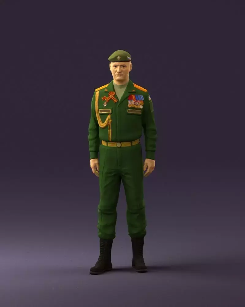 Man in russian military uniform 0896 3D model