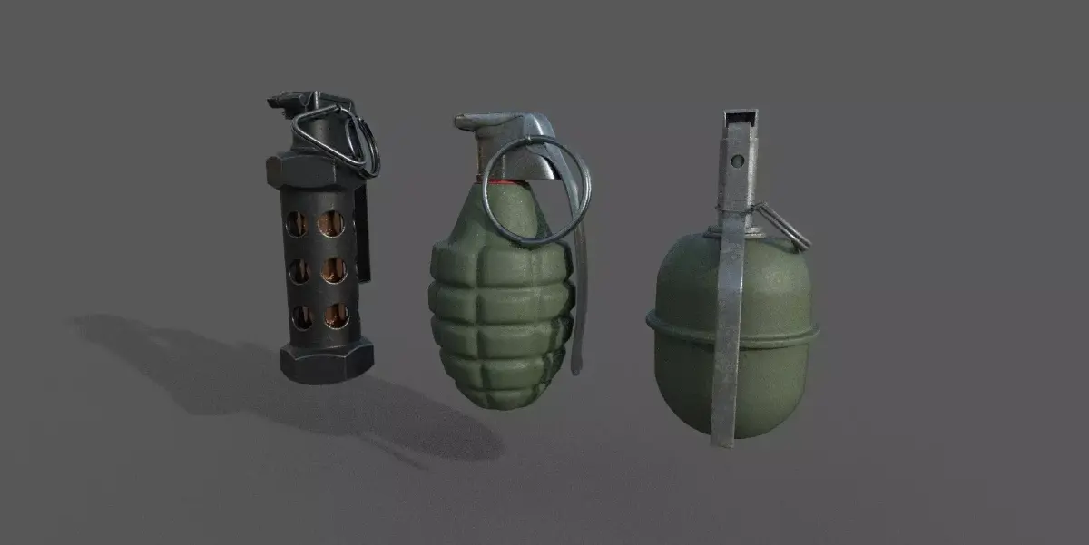 Grenade Pack  Low-poly 3D model