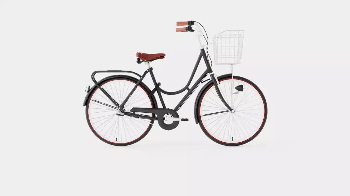 Black Bicycle Low-poly 3D model