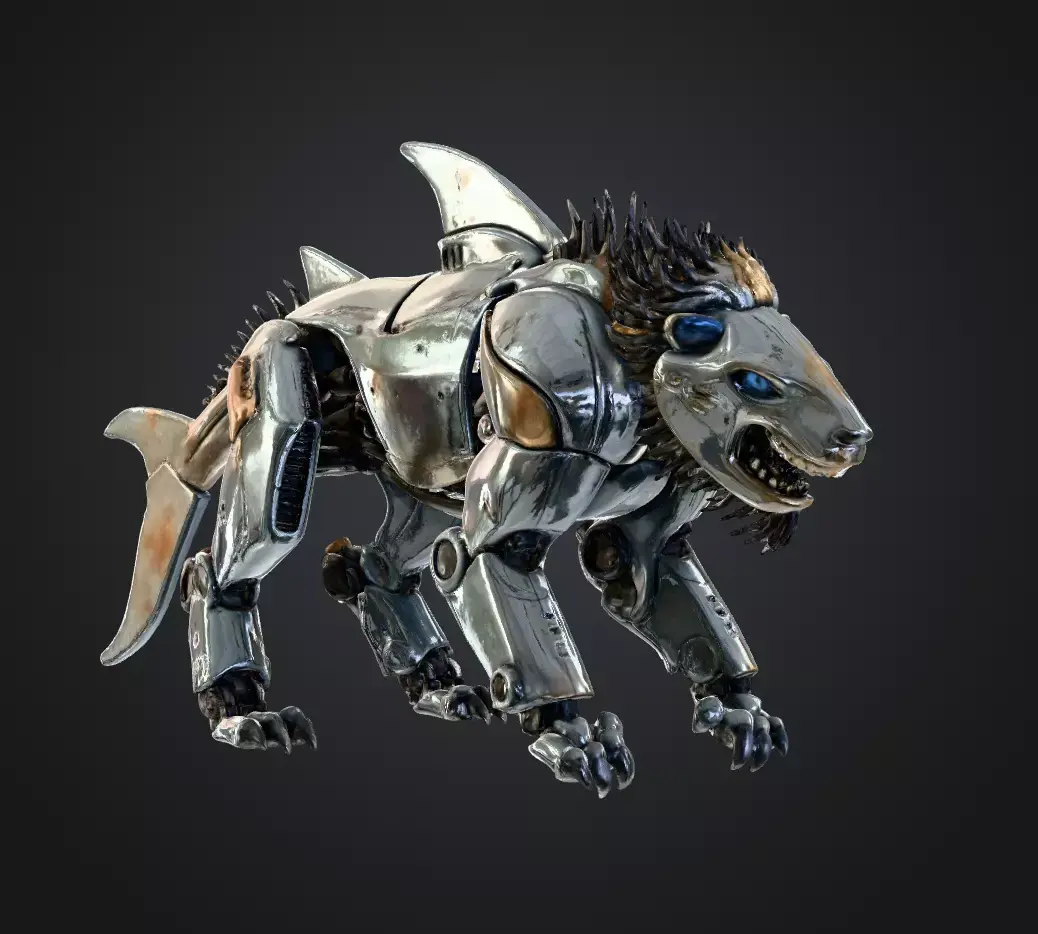 Hybrid Mech Predator  Shark Lion Sci-Fi Creature 3D model