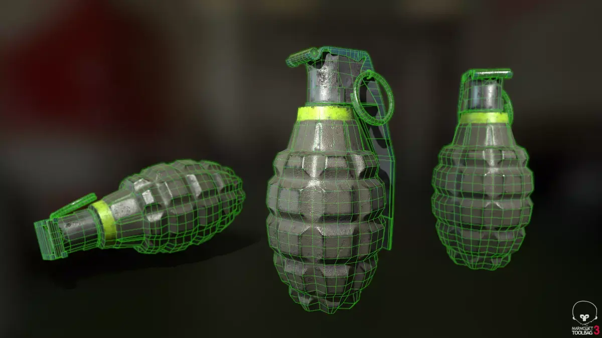 Mk 2 Hand Grenade Low-poly 3D model
