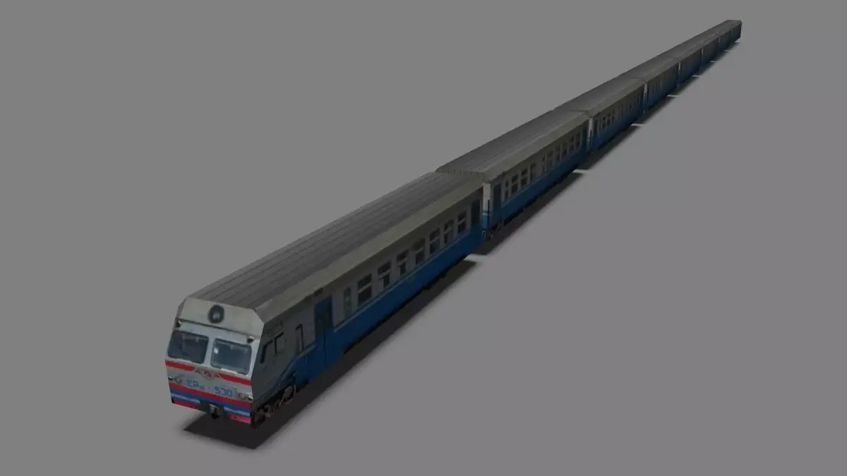 Suburban train RUS UA Low-poly 3D model