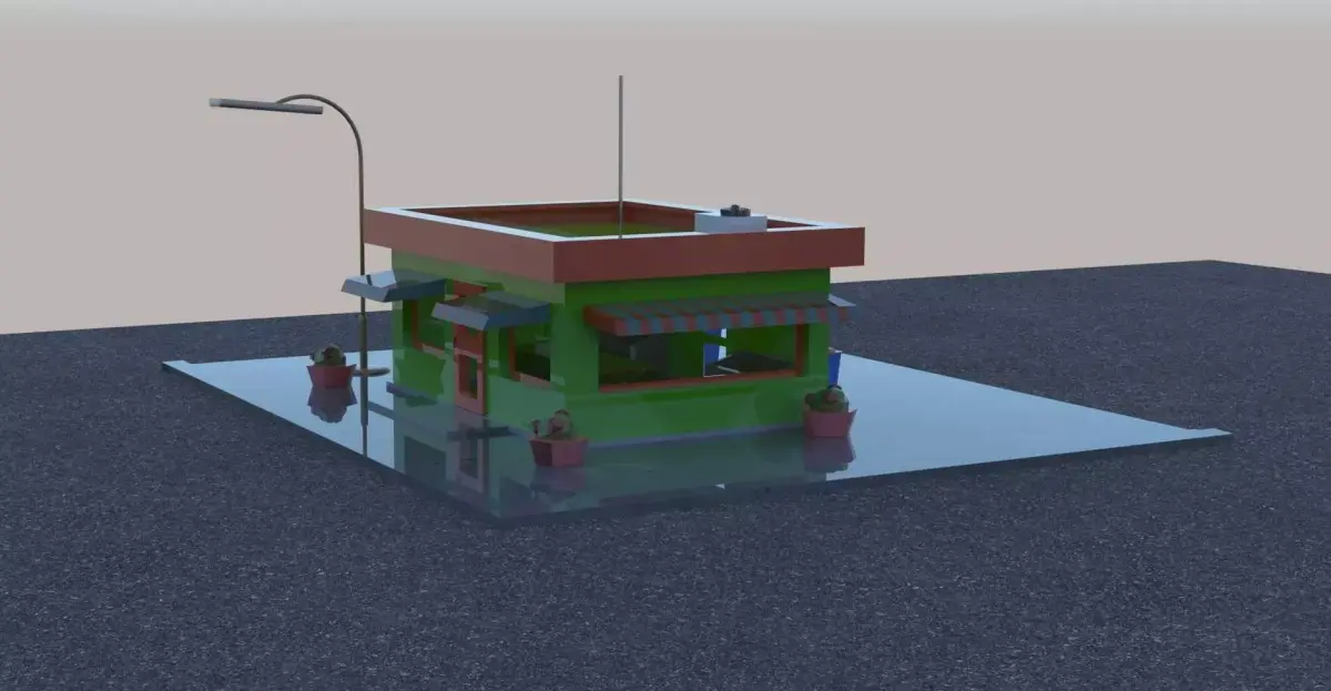 Store Building Model Low-poly 3D model