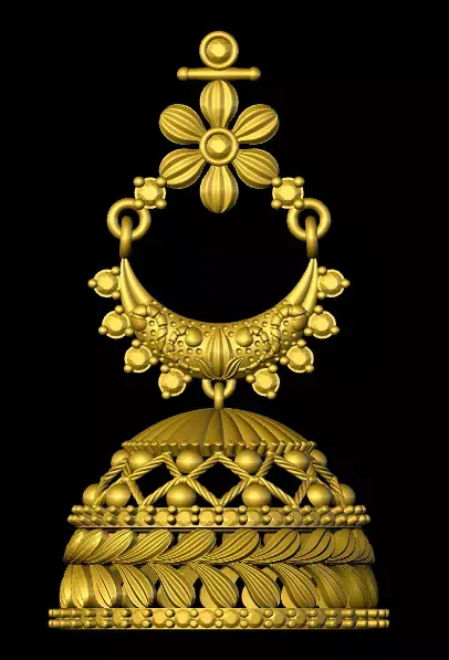 jumka gold jhumka 3D print model
