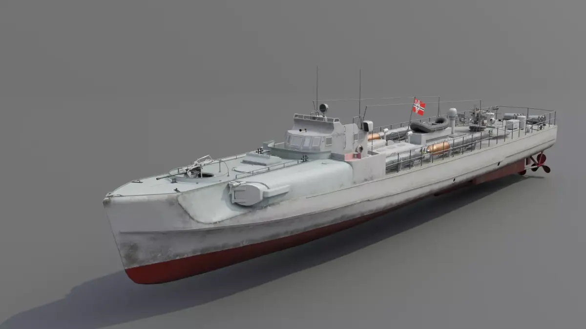 Schnellboot s38 Fast attack craft  Low-poly 3D model