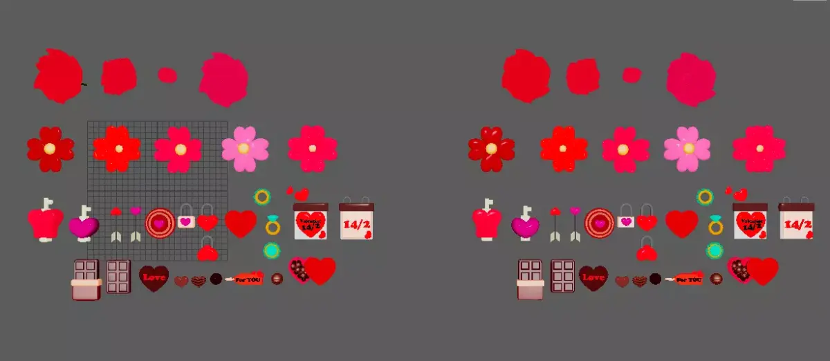 Valentine Love 3D Asset Pack  Low-poly 3D model