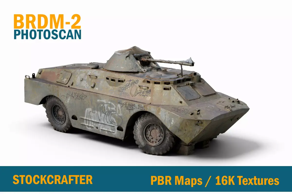 Soviet BRDM-2 Military Amphibious Armored Vehicle Photoscan 3D model