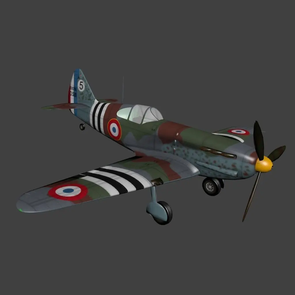 Dewoitine D 520 Low-poly 3D model