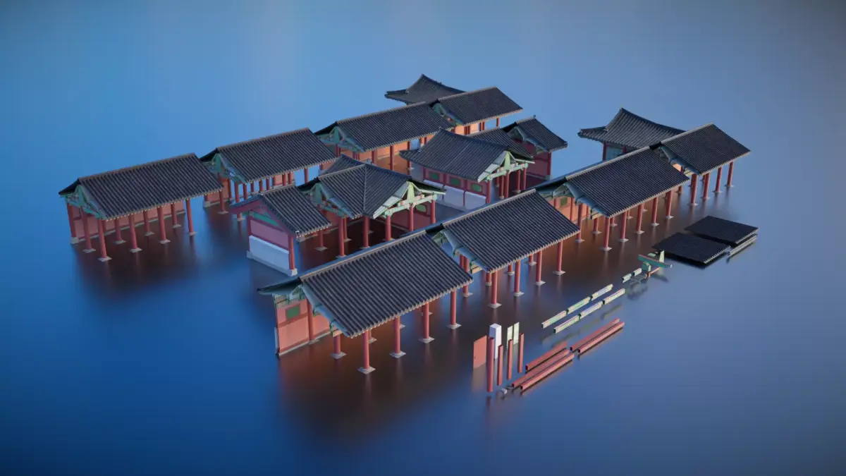Korea Gyeongbokgung Haenggak Module - Joseon Palace 3D model