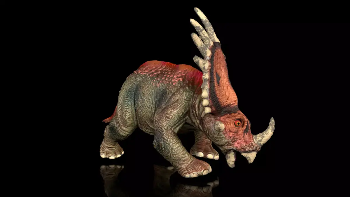 Styracosaurus  spiny lizard Low-poly 3D model
