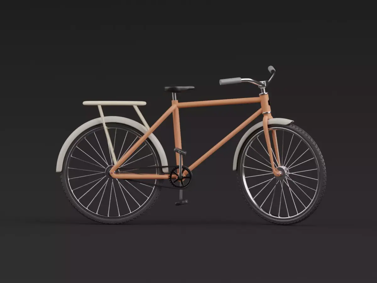 Stylized Cartoon rigged City Bicycle 3D model