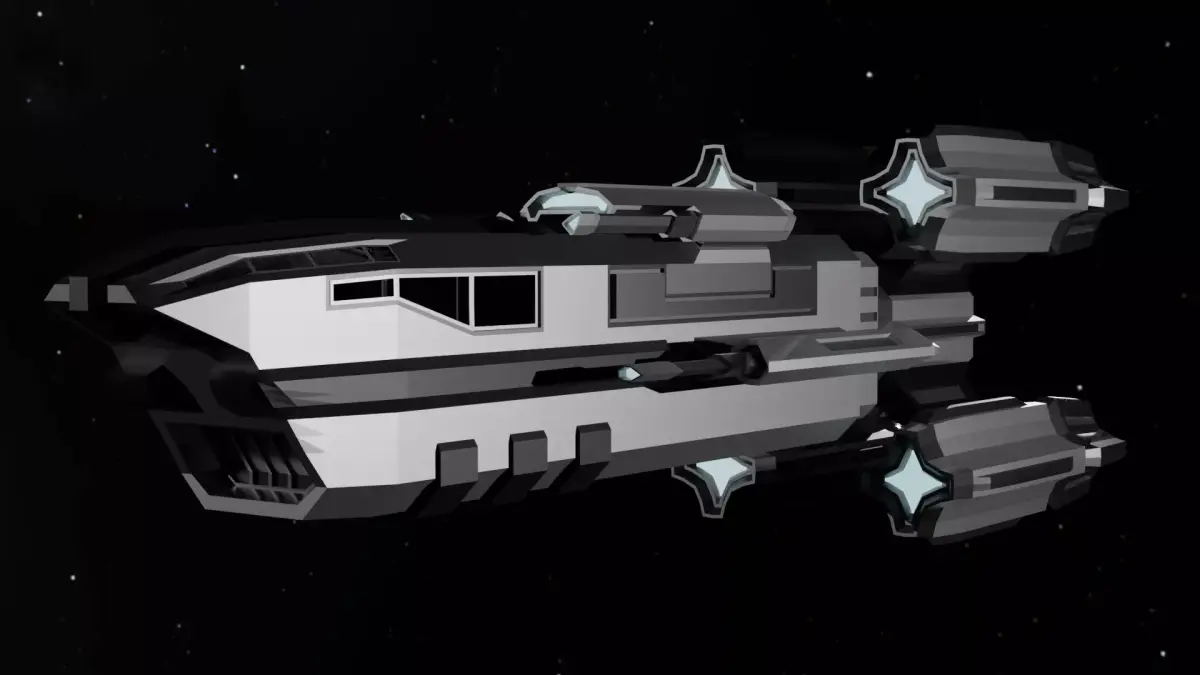 Starship spaceship Low-poly 3D model purchase