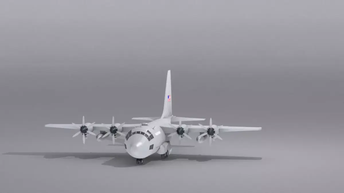 Lockheed C-130 Hercules  Low-poly 3D model